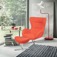 Flash Furniture ZB-WING-CH-OT-ORG-FAB-GG Orange Fabric Swivel Wing Chair and Ottoman Set